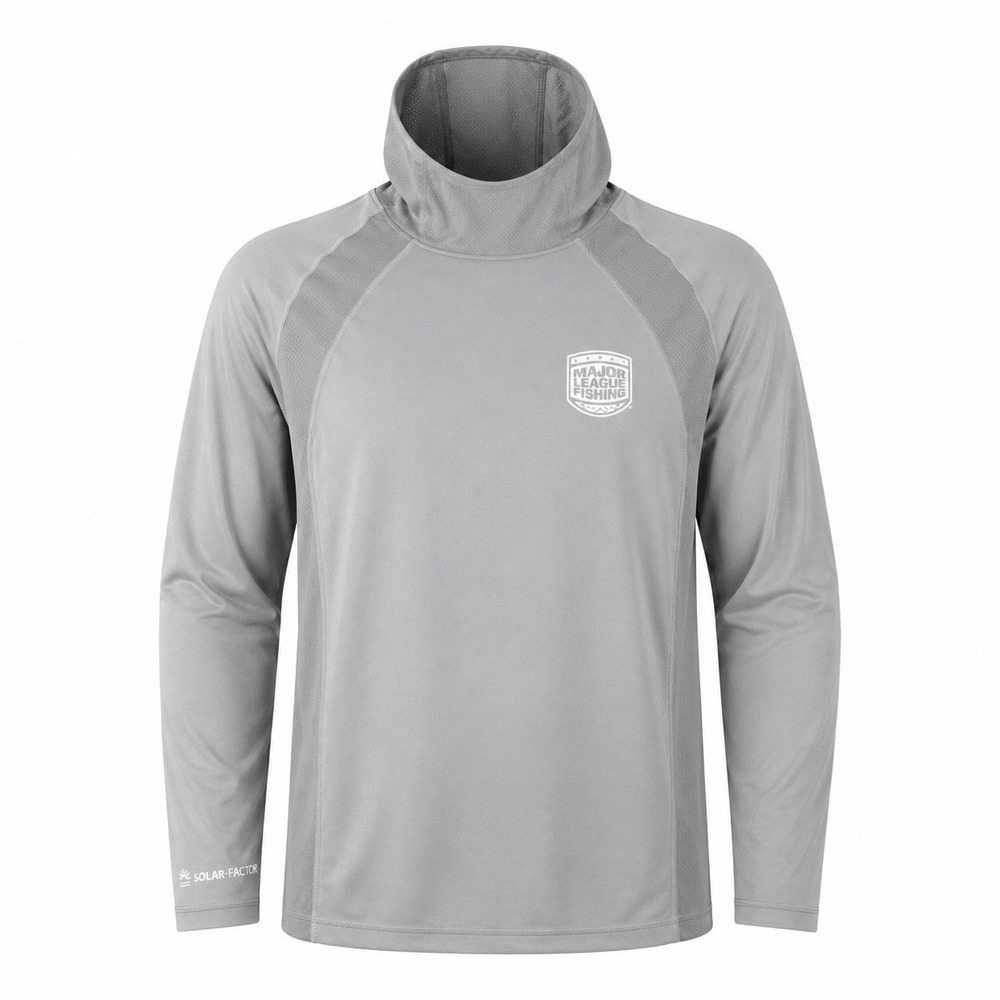 Major League Fishing Solar Factor Hooded Performance Shirt Men's Large Gray